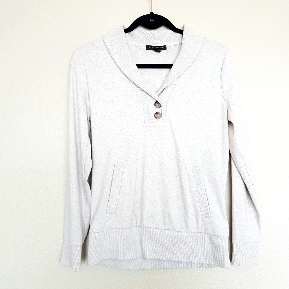 Banana Republic Grey Collared Pullover Sweater S